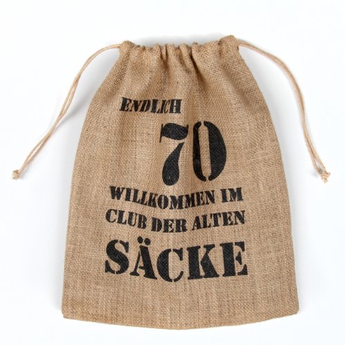 Cera & Toys® Alter Sack mit Jahreszahl 70 als Geschenkverpackung 100% biologisch abbaubar, umweltfreundlich von Cera & Toys