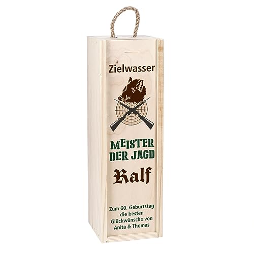 Cera & Toys® Flaschenverpackung Geschenk für Jäger - Zielwasser - mit Namen und Wunschtext von Cera & Toys