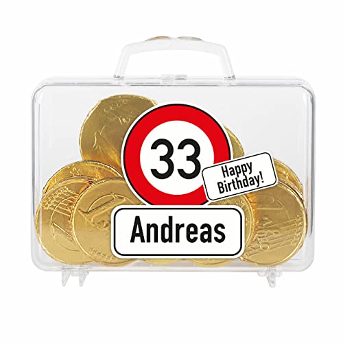 Cera & Toys® Geburtstags-Geldgeschenk Koffer mit eigenem Aufdruck Verkehrszeichen von Cera & Toys