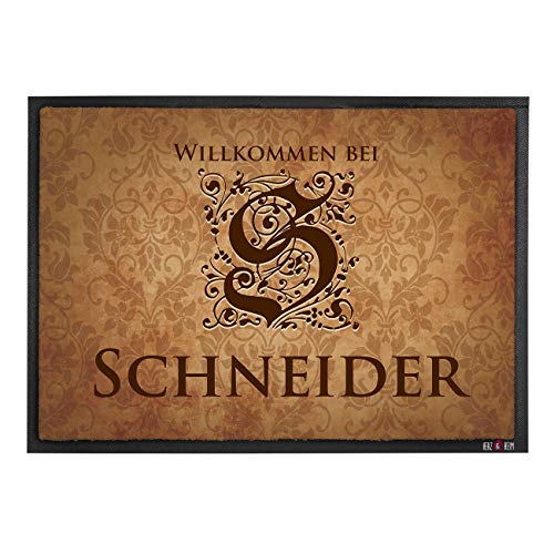 Cera & Toys® Stilvolle Fußmatte mit Monogramm persönlich gestaltbar 60 cm x 40 cm (B/H) von Cera & Toys