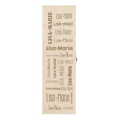 Cera & Toys® Weinbox aus Holz mit gratis Gravur des Namens und Jahr (Name in verschiedenen Schriften) von Cera & Toys