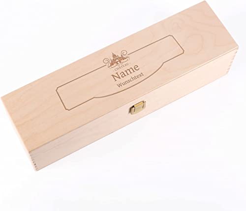 Cera & Toys® Weinbox aus Holz mit gratis Gravur des Namens und Jahr Chateau von Cera & Toys
