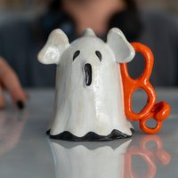 Halloween-Geist Und Kaffeetasse, Keramik Geisterbecher, Lustige Halloween-Tasse von CeraBien
