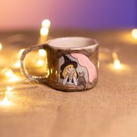 Halloween Hexe Und Katze Keramiktasse, Handgemachtes Geschenk, Keramik Kaffeetasse von CeraBien