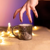 Halloween-Tasse, Halloween-Geschenkidee, Handgemachte Gothic-Keramik-Tasse, Spukhaus, Gruselige Tasse von CeraBien