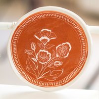 Handgefertigtes Geschirr, Florales Teller-Set, Terrakotta-Keramik Elegante Essteller von CeraBien