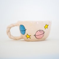 Handgemachte Teetasse | Handgefertigte Bunte Kaffeekeramik Einschulungsgeschenk, Süße Tasse von CeraBien