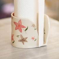 Handtuchhalter Aus Keramik, Handgefertigter Papierhandtuchhalter, Florales Küchendekor von CeraBien