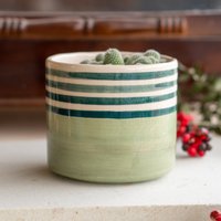 Keramik-Blumentopf - Handgefertigter Übertopf Für Den Innenbereich, Keramik-Sukkulenten-Übertopf von CeraBien