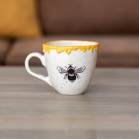 Keramikbecher - Honig Und Biene, Keramikkaffeetasse, Bienenstockbecher, Handgemachte Kaffeetasse von CeraBien