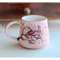 Kirschblütentasse - Sakura Kaffeetasse, Florale Handgemachte Geschenkidee von CeraBien