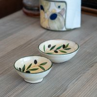 Olive Dish Set - Handgemachte Frühstücksschüssel, Keramikteller, Housewarminggeschenk, Tellerset von CeraBien
