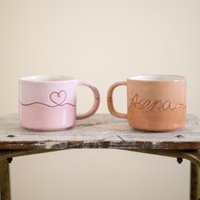 Personalisierte Handbemalte Keramikkaffeetasse Benutzerdefiniertes Textgeschenk Personalisierte Handbemalte Keramikkaffeetasse Benutzerdefiniertes Textgeschenk von CeraBien