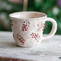 Vintage Weihnachtstasse Aus Keramik, Handgefertigte Kaffeetasse Einzigartiges Weihnachtsgeschenk von CeraBien