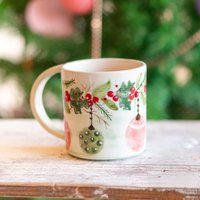 Weihnachts-Kaffeetasse - Ornament-Dekor, Handgefertigte Keramik-Kaffeetasse, Einzigartiges Weihnachtsgeschenk von CeraBien