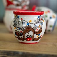 Weihnachtstasse - Niedliches Reh Und Weihnachtsbaum, Weihnachtsbaum Ornamente, Keramikbecher von CeraBien