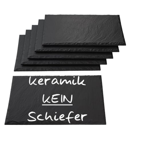Servier- und Grillplatte aus Keramik in Schieferoptik 28x19cm • 6 teilig in anthrazit • Leichte Reinigbarkeit • Fleckenbeständig • Kratzfest • Spülmaschinenfest • Grillplatte bis 1000°C Servier- und Grillplatte aus Keramik in Schieferoptik 28x19cm • 6 teilig in anthrazit • Leichte Reinigbarkeit • Fleckenbeständig • Kratzfest • Spülmaschinenfest • Grillplatte bis 1000°C von CeraViva