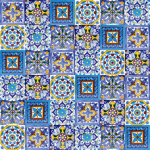 Cerames Mexikanische Keramische Fliesen Armando - 30 dekorative mexikanische mosaik fliesen für Badezimmer, Küche, Dusche, Treppen, Küchenrückwand | Keramikmosaikfliesen 10,5x10,5 cm von Cerames