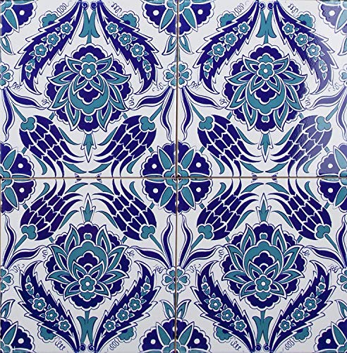 Cerames Timur - Keramische Wandfliesen für Bad und Küche im Mosaikstil - 1 Packung mit 12 dekorativen Fliesen (0,48m2) aus der Türkei - 20x20 cm - Ideal für Rückwand Küche oder Wandfliesen Bad von Cerames