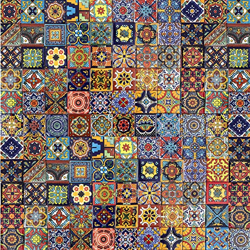 Cerames Mexikanische Keramische Fliesen Vivo - 120 dekorative mexikanische mosaik fliesen für Badezimmer, Küche, Dusche, Treppen, Küchenrückwand | Keramikmosaikfliesen 5x5 cm von Cerames