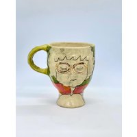 Handgemachte Lime Grün Keramikbecher Gold Gläser Kaffeetasse von CeramicArtbyLucy