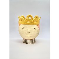Keramik Trophäenschale, Skulpturale Tonschale, Geschnitzte Schale, Queen Dekor, Einzigartiges Keramikgeschenk, Niedliches Keramiksammlergeschenk von CeramicArtbyLucy