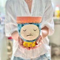 Skurrile Keramikschale, Einzigartige Kunsttherapie-Geschenk, Geschenk Für Neues Zuhause, Funky Schale, Bunte Dekorative Schale von CeramicArtbyLucy