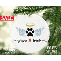 Für Immer Geliebter Hund Erinnerung Gedenkweihnachtsverzierung Mit Pfotenabdruck Engelsflügel Haustierbesitzer Verlust Eltern Liebhaber Geschenke Für Immer Geliebter Hund Erinnerung Gedenkweihnachtsverzierung Mit Pfotenabdruck Engelsflügel Haustierbesitzer Verlust Eltern Liebhaber Geschenke von CeramicOrnamentsUS