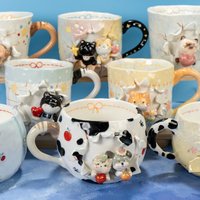 Benutzerdefinierte 3D Haustier Becher Wunderliche Hundekaffeetasse Wandputz-Keramikbecher Anime Kawaii Cute Cat Mug Personalisierte Ihre Idee Lovers von LycheeCeramic