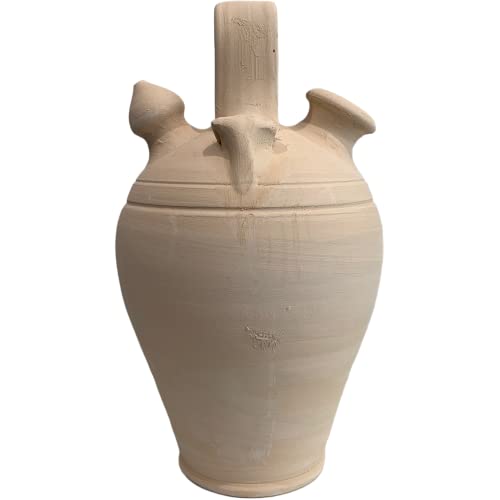 Spanische Botijo 3 l aus Keramik (handgefertigt), ohne Teller, (Porron, Bukaro) von Ceramica El Yiyo