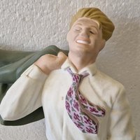 Dekofigur 35cm Herren Model Mannequin Mit Jacket Bisquit Handmade Italien von CeramicaAnimaleDeco
