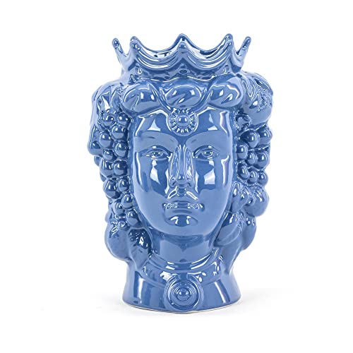 CEAR ceramiche - Sizilianischer Brombeerkopf für Damen, Höhe 25 cm, Blau aus Keramik aus Caltagirone, handgefertigt CEAR ceramiche - Sizilianischer Brombeerkopf für Damen, Höhe 25 cm, Blau aus Keramik aus Caltagirone, handgefertigt von Ceramiche Azzaro & Romano Caltagirone