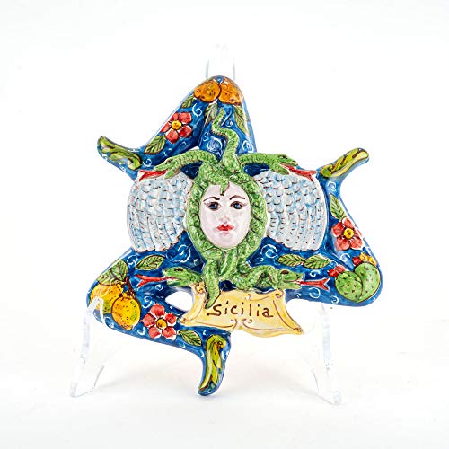 CEAR ceramiche - Trinakria Keramik Wandbild von Caltagirone handverzierte traditionelle sizilianische Trinacria CEAR ceramiche - Trinakria Keramik Wandbild von Caltagirone handverzierte traditionelle sizilianische Trinacria von Ceramiche Azzaro & Romano Caltagirone