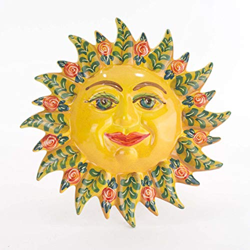 CEAR ceramiche - Sonne Sizilien zum Aufhängen, Durchmesser: 21 cm, handgefertigt in Italien (Sonne1) von Ceramiche Azzaro & Romano Caltagirone