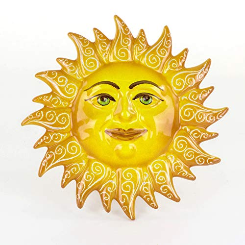 Ceramiche Azzaro & Romano Caltagirone - Hängende Sonne, Durchmesser 21 cm, Handgefertigt in Italien, Hochzeit, Keramik, Hängend von Ceramiche Azzaro & Romano Caltagirone