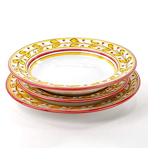 Ceramiche Azzaro & Romano Caltagirone Tischset bestehend aus 3 sizilianischen Keramik-Tellern für Geschirr von Ceramiche Azzaro & Romano Caltagirone