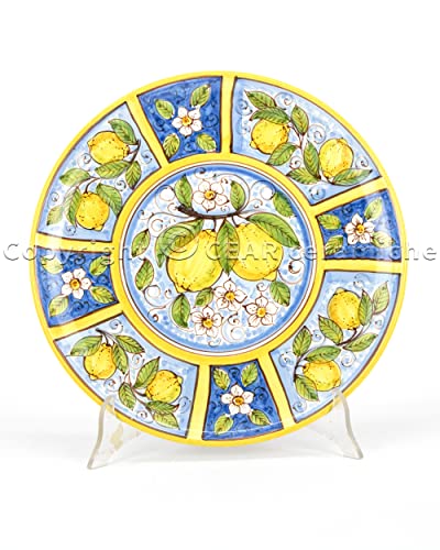 Ceramiche Azzaro & Romano Caltagirone - Wandteller Ø 30 cm aus sizilianischer Keramik von Caltagirone mit Zitronen von Ceramiche Azzaro & Romano Caltagirone