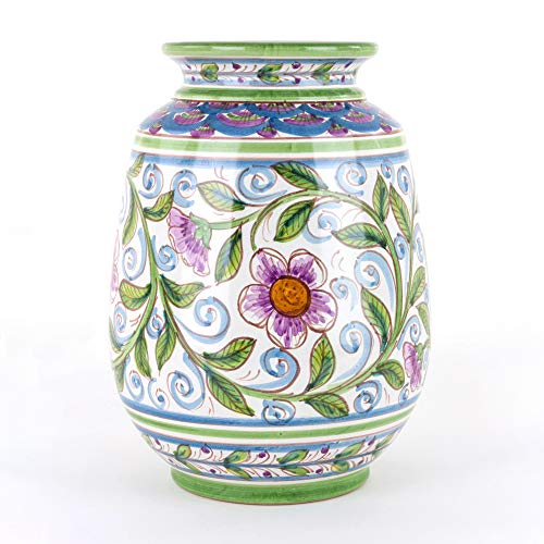 Dekorative Vase aus Sizilianischer Keramik, von Hand dekoriert von Ceramiche Azzaro & Romano Caltagirone