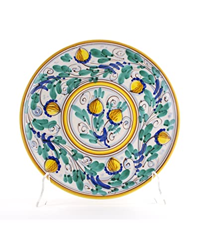 Dekorativer Wandteller Ø 25 cm aus sizilianischer italienischer Keramik aus Caltagirone, dekoriert und handgefertigt. Dekorativer Wandteller Ø 25 cm aus sizilianischer italienischer Keramik aus Caltagirone, dekoriert und handgefertigt. von Ceramiche Azzaro & Romano Caltagirone