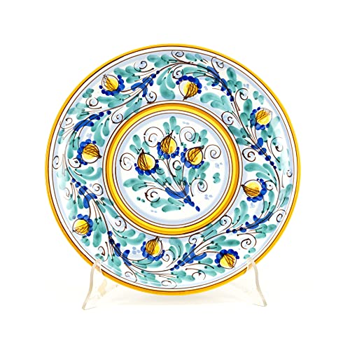 Dekorativer dekorativer Wandteller Ø 30 cm gelb aus sizilianischer Keramik von Caltagirone, verziert und handgefertigt. Dekorativer dekorativer Wandteller Ø 30 cm gelb aus sizilianischer Keramik von Caltagirone, verziert und handgefertigt. von Ceramiche Azzaro & Romano Caltagirone
