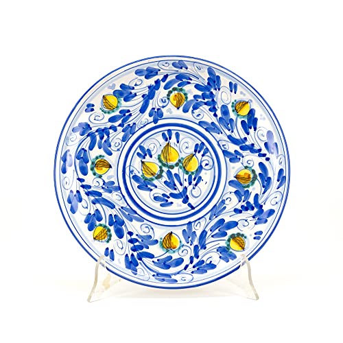 Dekorativer dekorativer Wandteller Ø 30 cm aus sizilianischer Keramik von Caltagirone, verziert und handgefertigt. von Ceramiche Azzaro & Romano Caltagirone