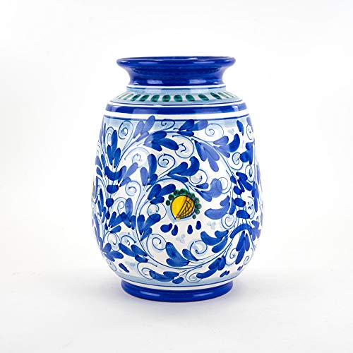 CEAR ceramiche - Vase Ornament blau aus sizilianischer Keramik, handdekoriert von Ceramiche Azzaro & Romano Caltagirone