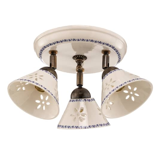 Ceramiche Nonna Deckenlampe Deckenlampe Lampe Leuchte Decke E14 Keramik 3 Fl. B-Ware von Ceramiche
