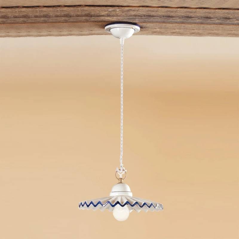 Ceramiche Pendelleuchte Pieghe Landhauslook 28 Cm Lampe E27 Pendellampe Licht B-Ware von Ceramiche