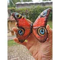 Roter Keramikschmetterling, Handbemalter Wandschmetterling, Handbemalte Schmetterlinge Aus Aller Welt, Wandschmetterlinge Für Draußen Und Gärten von Ceramichedera