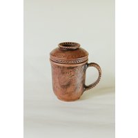 Handgemachte Keramik Teetasse, Teekanne Tasse Mit Infuser. Einzigartiges Geschenk Für Teeliebhaber Folk, Floral, Eco Style von CeramicsDoladu