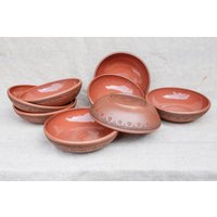 Handgemachte Keramik Teller 4Er Set. Geschirr Im Folk, Rustikalen Stil Handgemachte Keramik Teller 4Er Set. Geschirr Im Folk, Rustikalen Stil von CeramicsDoladu