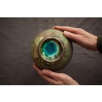 Urne Aus Keramik Für Menschliche Asche Glasbox Mit Deckel Handgefertigte Keramikurne Einzigartige Form von CeramicsPotteryVK