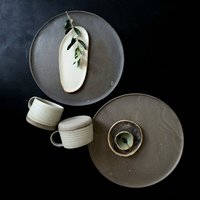 Grauer Steinzeug Teller Servierteller Große Rustikale Keramik Handgemachte Keramikplatte Geschirr Geschenk Requisiten von CeramicsStories