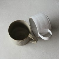 Keramik Weiß Glänzend Grün Matt Becher Steingut Cafe Au Lait Schüssel Teetasse Griff Handgemachtes Geschenk Für Ihre Frühstücksschüssel von CeramicsStories